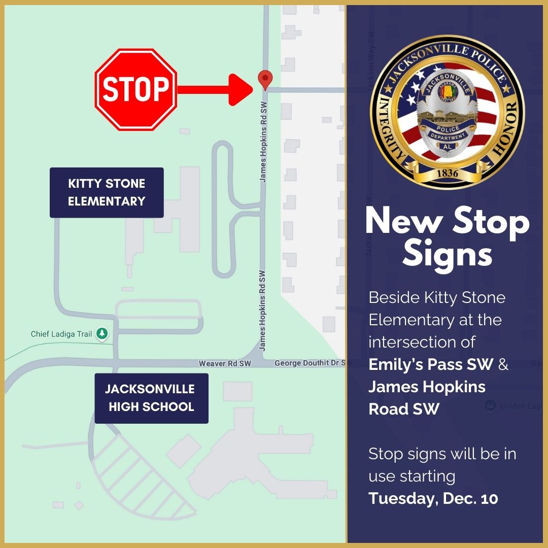 Jacksonville - Attention drivers! 🛑 Stop signs have been installed at ...