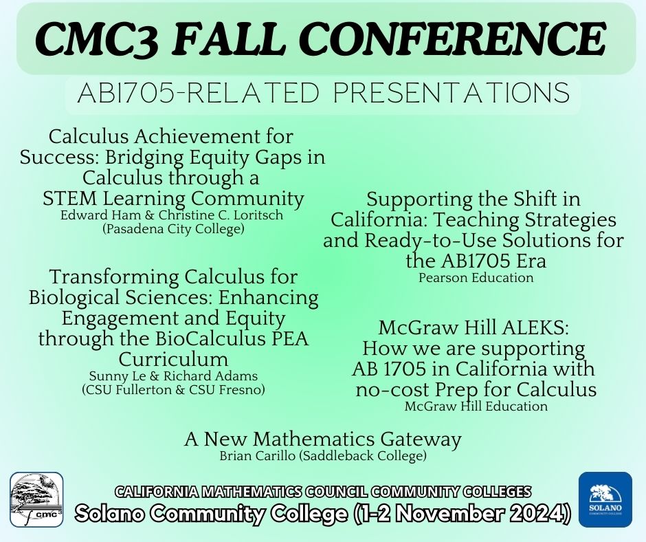CMC3 California Mathematics Council Community Colleges