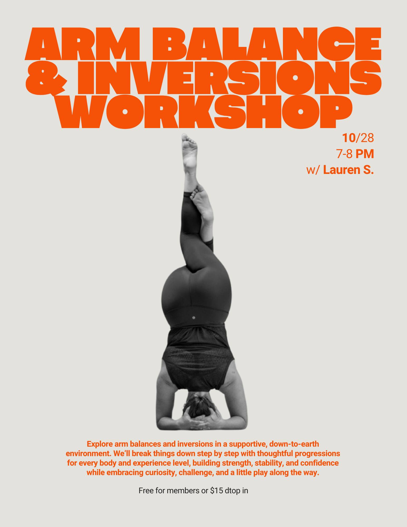 Arm Balance & Inversion Workshop