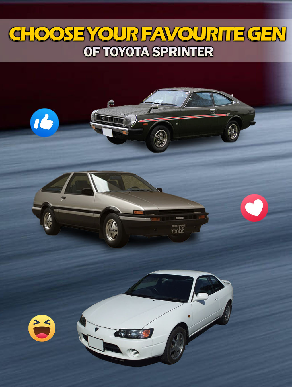 💬 Pick Your Favorite Toyota Sprinter Generation! The Toyota
