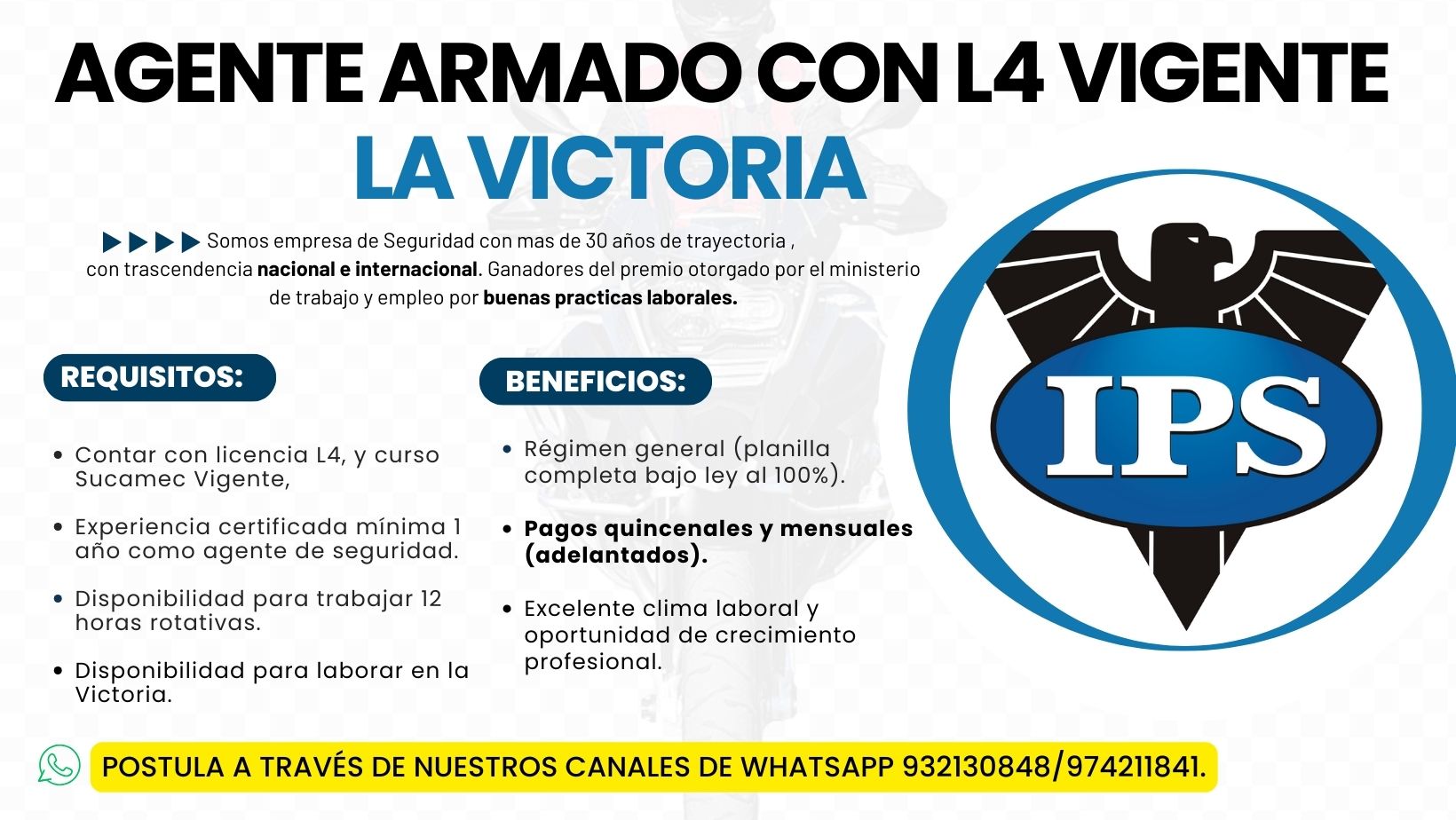 GRUPO - 🛡️BUSCAMOS AGENTES ARMADOS CON L4 VIGENTE 👮‍♂️12HORAS ROTATIVAS ...