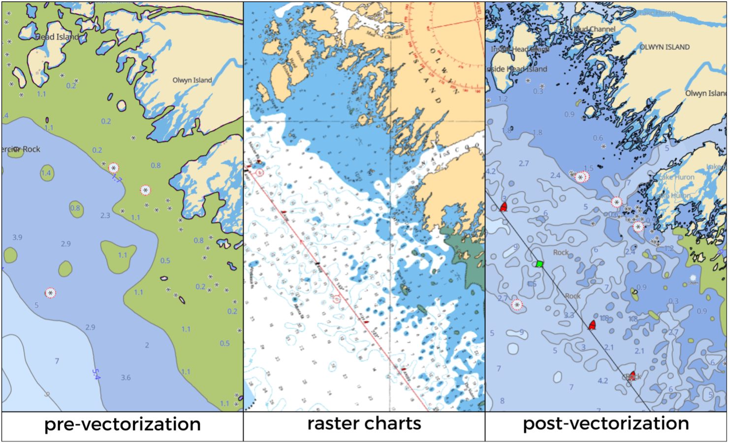 Aqua Map - Here is a glimpse of our chart vectorization...