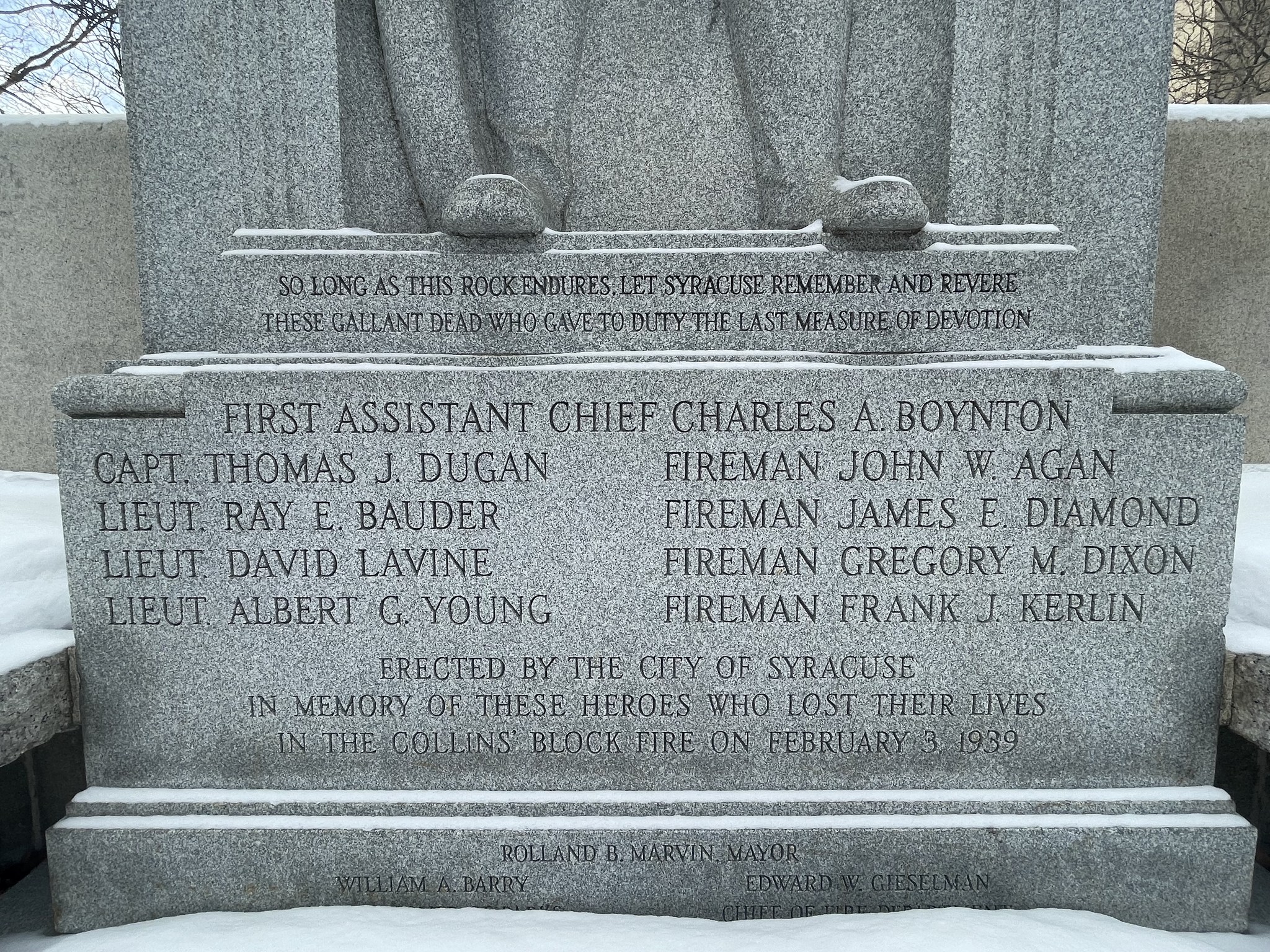 Syracuse - February 6, 1939 Line of Duty Death of First Assistant Chief ...
