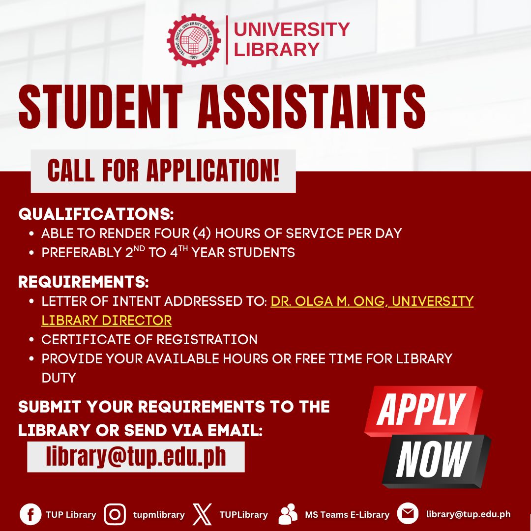 TUP Library - Join the University Library team! We are... | Facebook