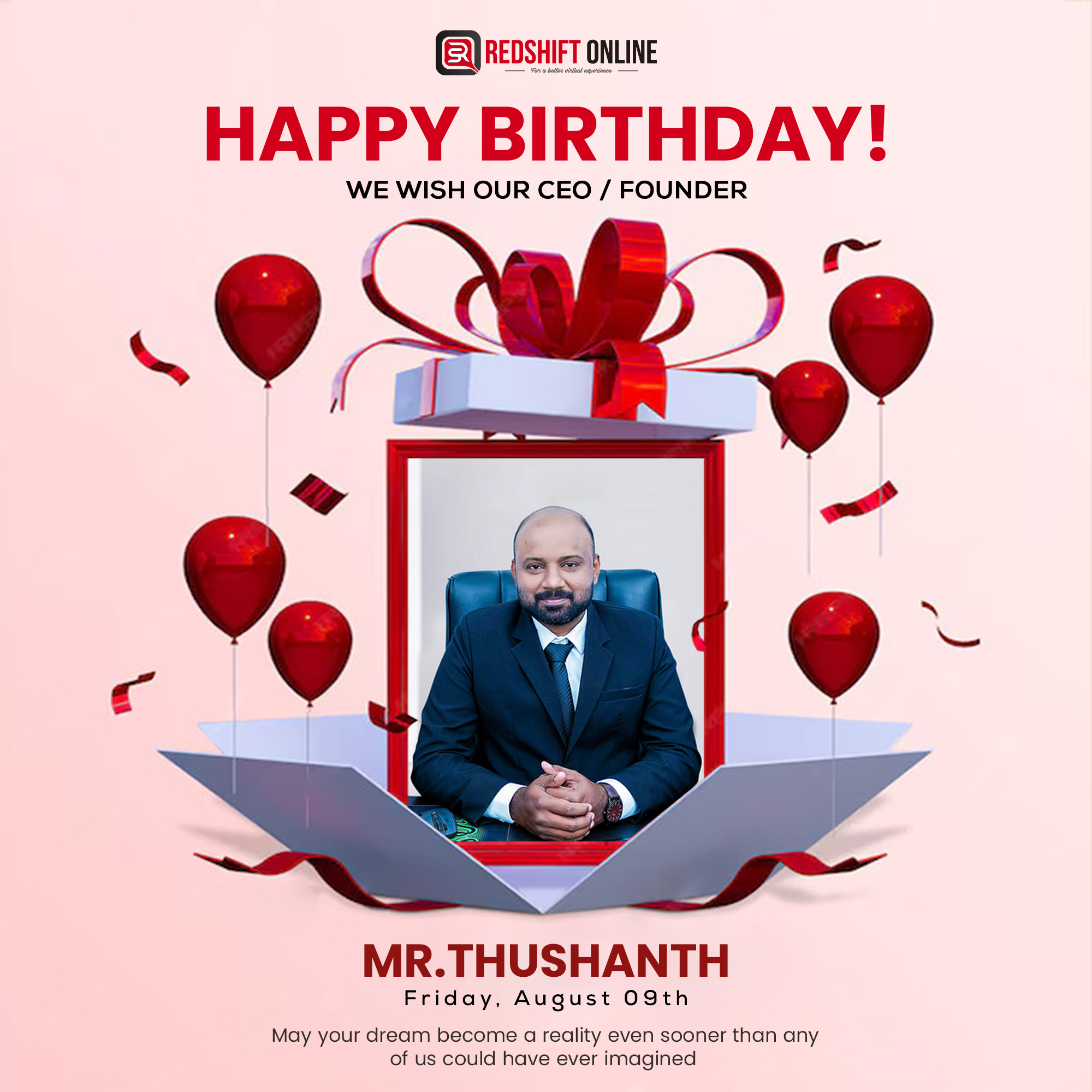 RedShift - 🎉 Happy Birthday to our incredible CEO and Founder, Mr ...