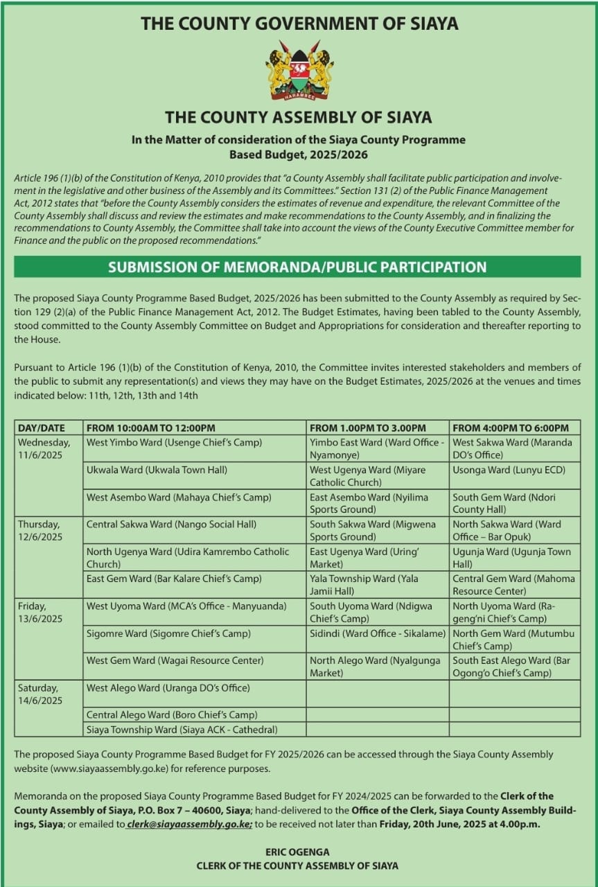 County - 𝐏𝐔𝐁𝐋𝐈𝐂 𝐍𝐎𝐓𝐈𝐂𝐄!! 𝐏𝐔𝐁𝐋𝐈𝐂 𝐏𝐀𝐑𝐓𝐈𝐂𝐈𝐏𝐀𝐓𝐈𝐎𝐍 𝐎𝐍 𝐓𝐇𝐄 𝐒𝐈𝐀𝐘𝐀 𝐂𝐎𝐔𝐍𝐓𝐘 ...