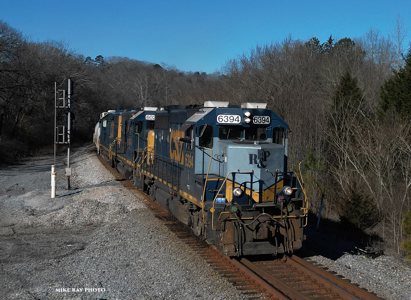 CSX Locos - CSX local with 3 GP40-2`s , with the 6394...