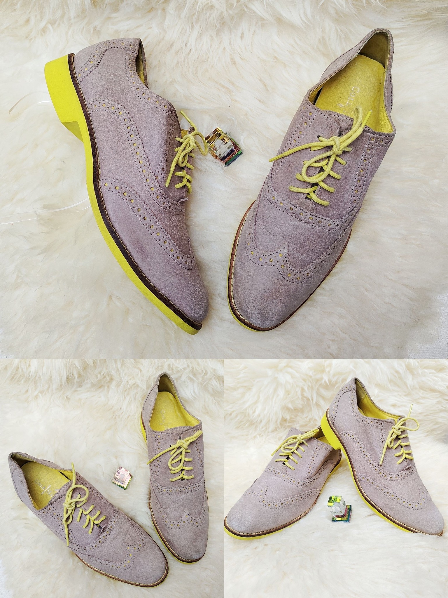 Chaussures Femme Cole Haan Noires En Cuir Et Daim - Bout Ouvert, Talon Moyen, Pointure 8, Occasion