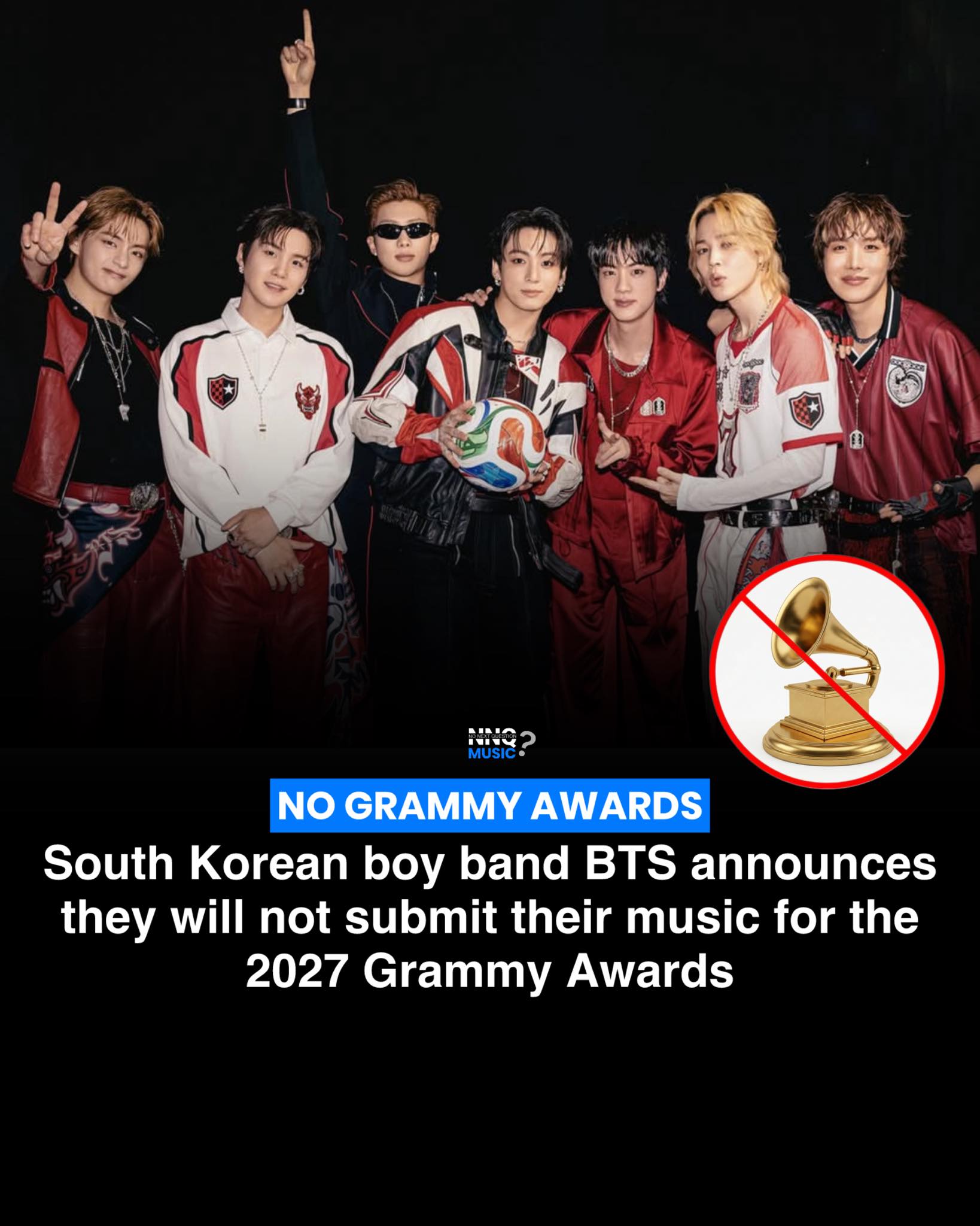 South Korean boy band BTS has announced that it will not submit