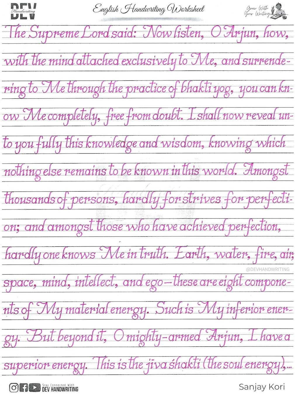 Dev - English (Italic Cursive) Writing Hope you'll like it! Used Pen ...