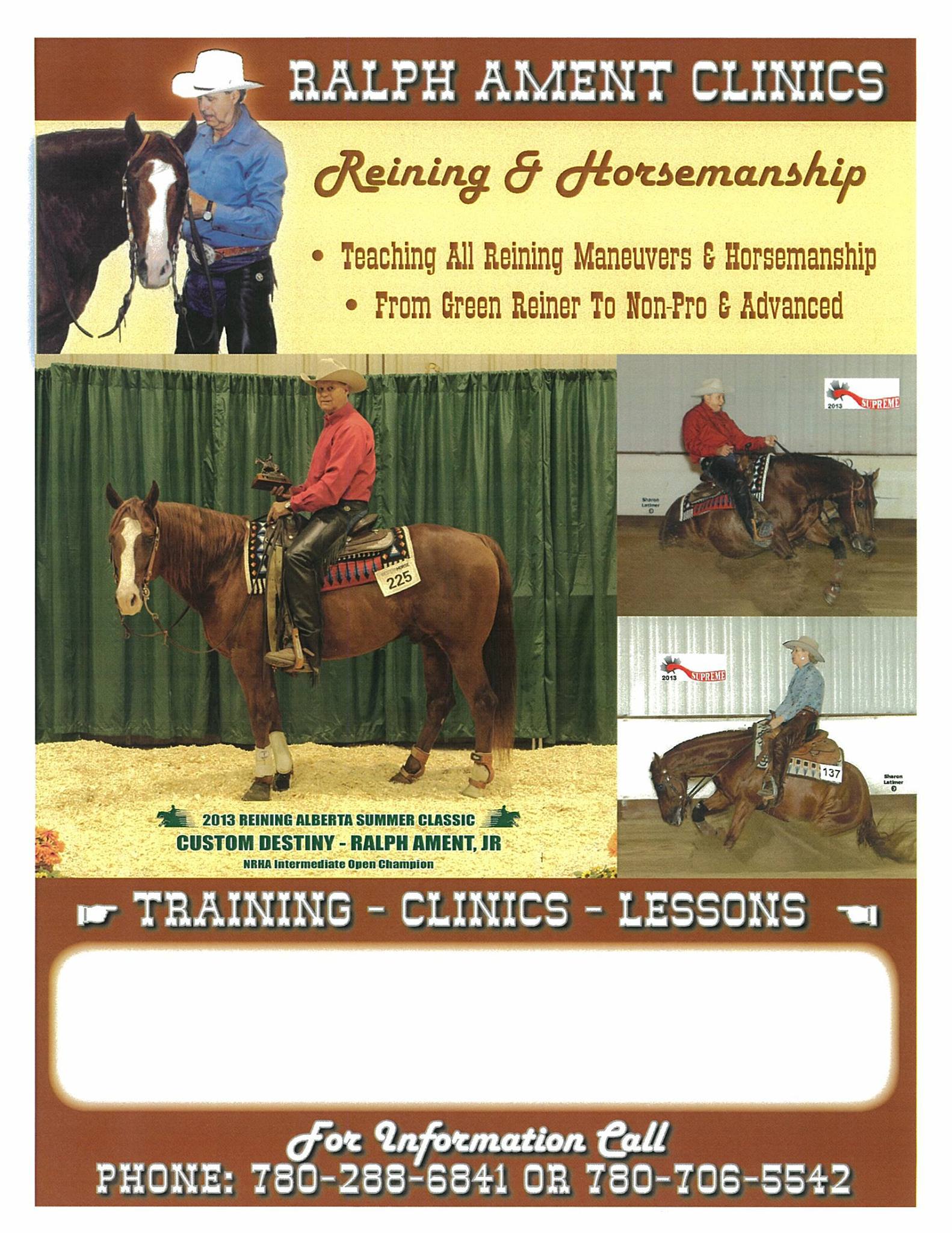 Ralph Ament Reining Training J R Ranch | Whitecourt AB