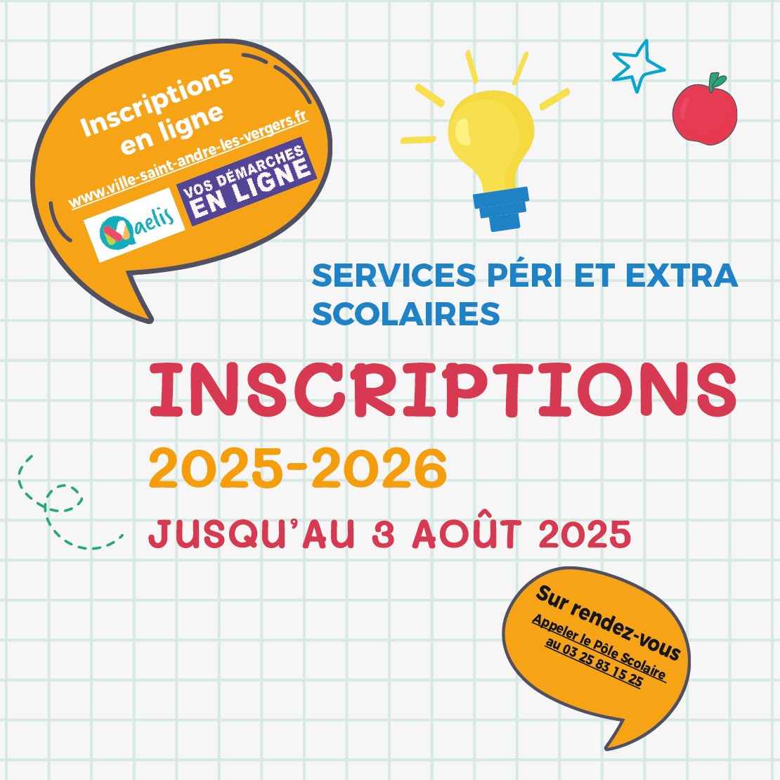Ville - 🙋 INSCRIPTIONS SERVICES PÉRI ET EXTRA-SCOLAIRES 📆 Jusqu'au 3 ...