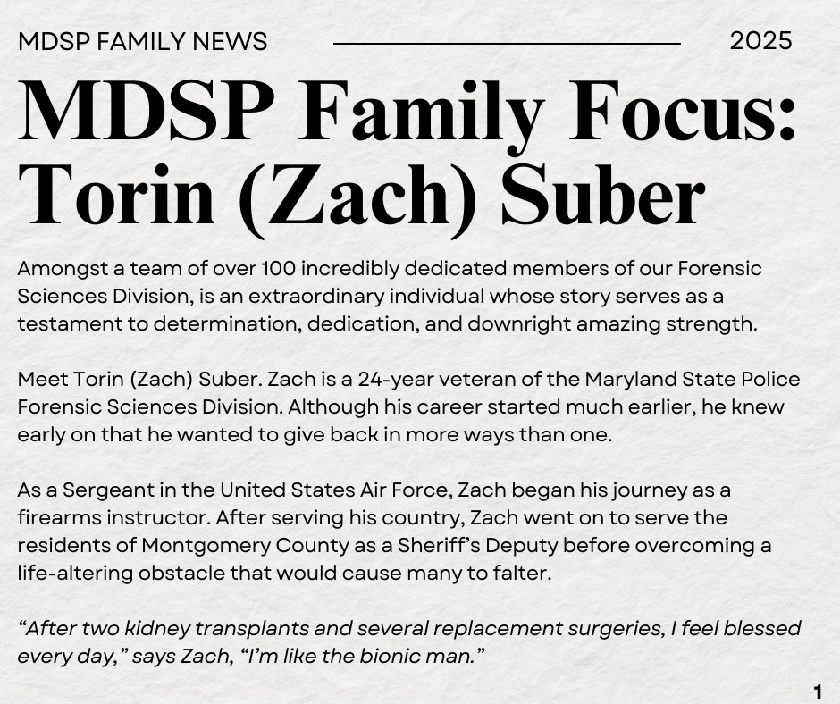 Meet this month's #MDSP Family... - Maryland State Police