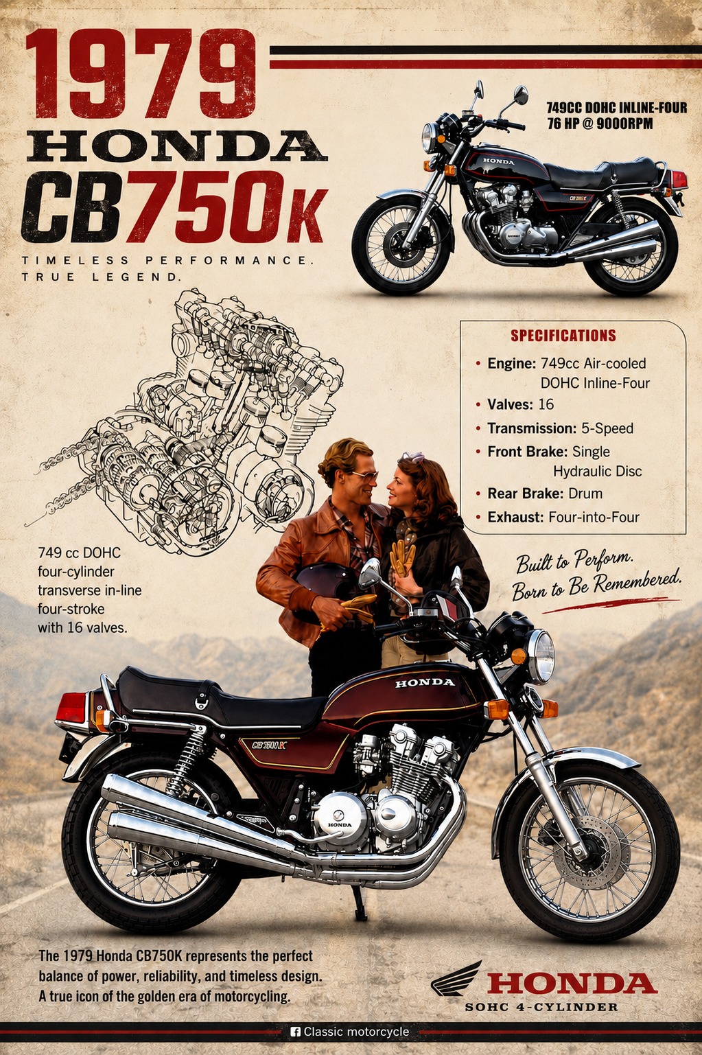 1978 Honda CB750K In Japan, the CB750K was launced in December