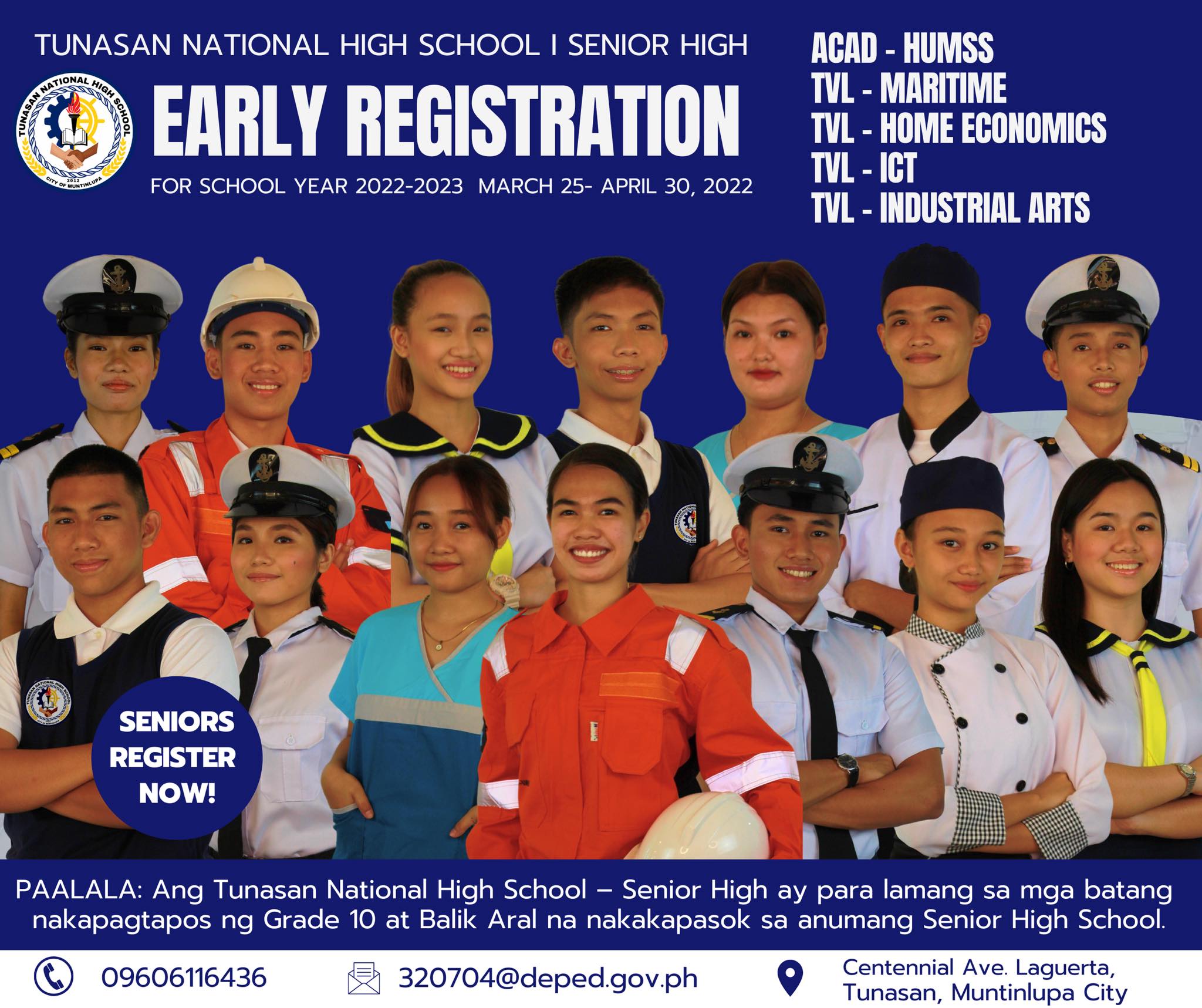 Tunasan - EARLY REGISTRATION PARA SA SENIOR HIGH SCHOOL (INCOMING GRADE ...