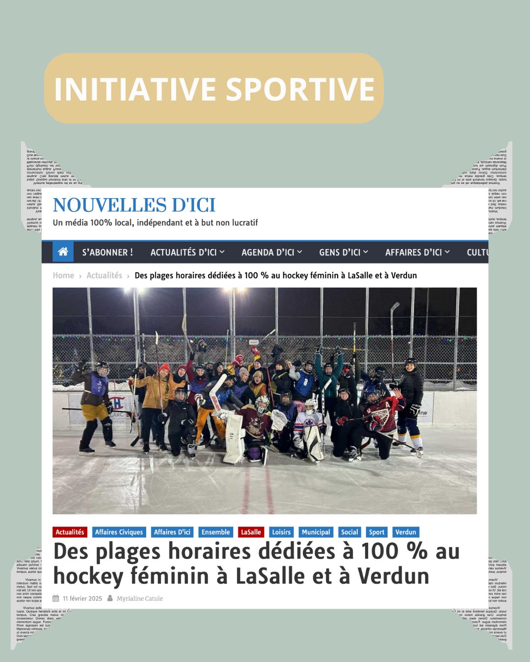 🏒 INITIATIVE SPORTIVE | LaSalle... - Équipe LaSalle Team | Facebook