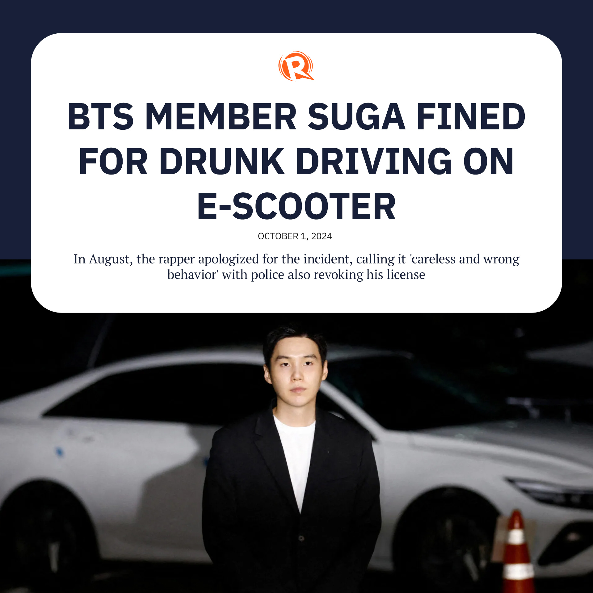 Rappler - K-pop star Suga, a member of the boy band...