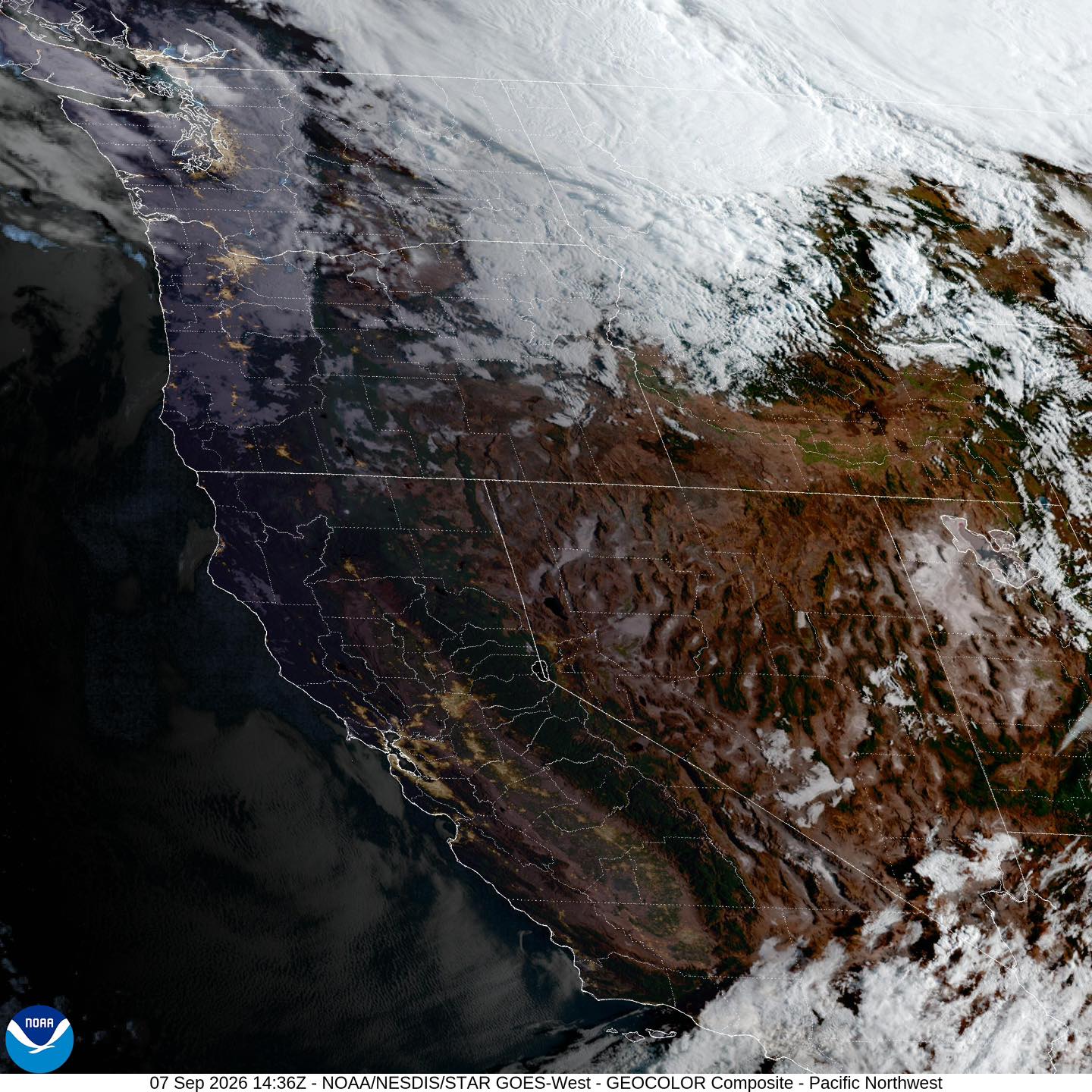 Fog and low clouds in coastal areas and interior valleys of