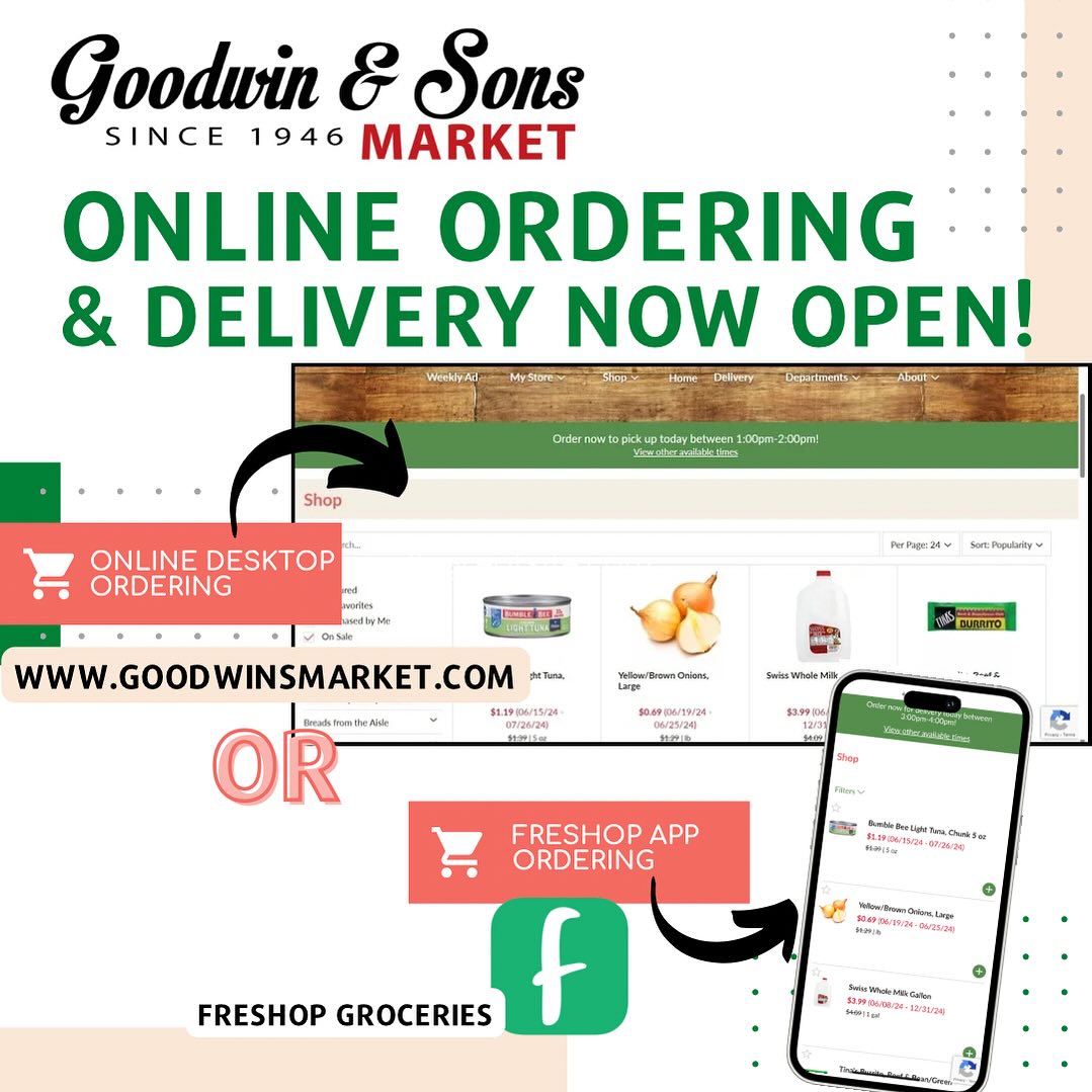 Goodwin's - BIG NEWS…ONLINE ORDERING is now OPEN! 🛒👏🏼🎊 The website and ...