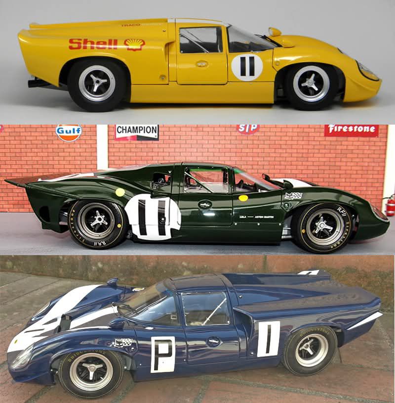 1:12 Lola T 70 - Tamiya 3 different versions