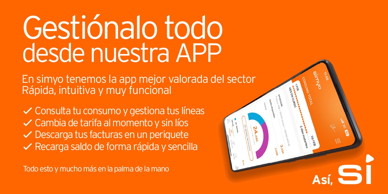 Simyo - ¿Todavía no conoces la App de simyo? 📲 Puedes controlar tu ...