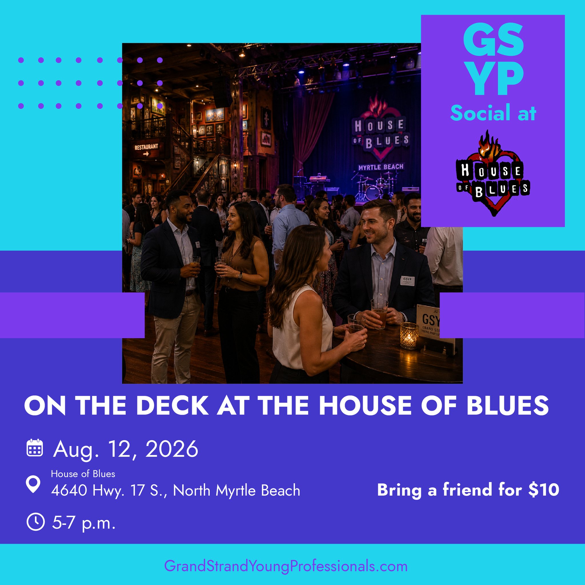 is there a dress code for house of blues Grand Strand Young Professionals social at (August 12, 2026) Light Blue A-line Sweetheart Ariamo Color:Custom Rainbow Colour Selection