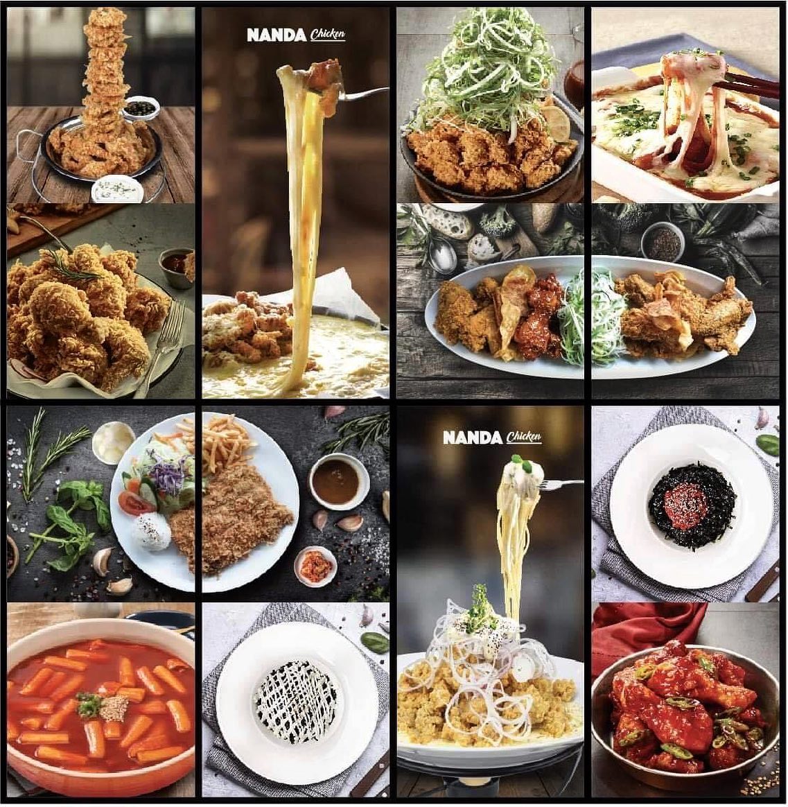 Nanda Chicken Seremban Nanda S Signature Menu 난다대표 메뉴 Squidtower Snowcheesechicken Greenonionchicken Nandachicken Cheesetteokbokki Tteokbokki Mayojumeokbap Firespicychicken Chickenchop Carbonarachicken Kimchijumeokbap 김치주먹밥 까르보치킨