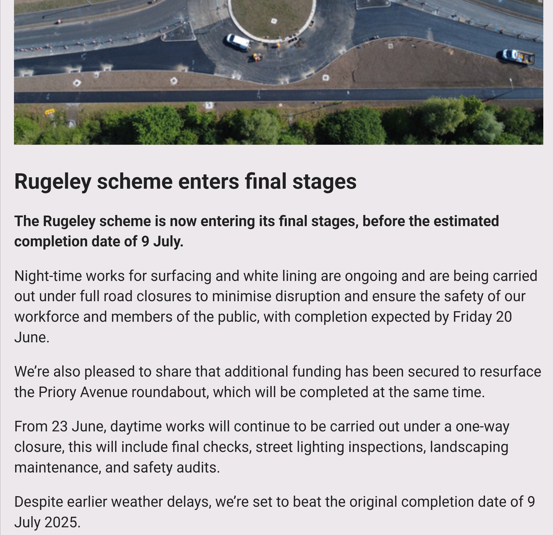 Rugeley - Rugeley scheme enters final stages The Rugeley scheme is now ...