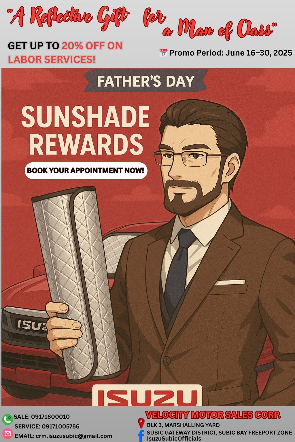 Isuzu - 🎉 Father’s Day Promo Alert! 🎉 “A Reflective Gift for a Man of ...