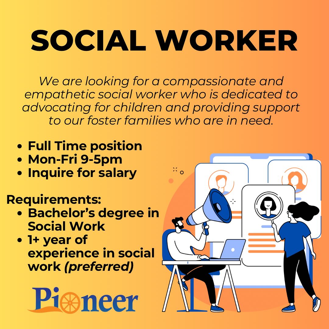 🧡 WE ARE HIRING! 🧡 We are... - Pioneer Youth Services | Facebook