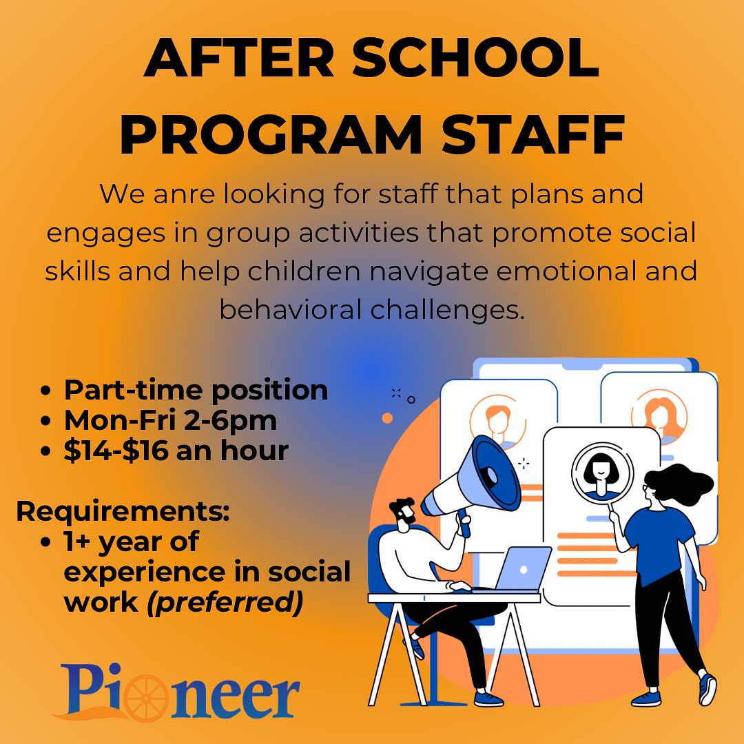 🧡 WE ARE HIRING! 🧡 We are... - Pioneer Youth Services | Facebook