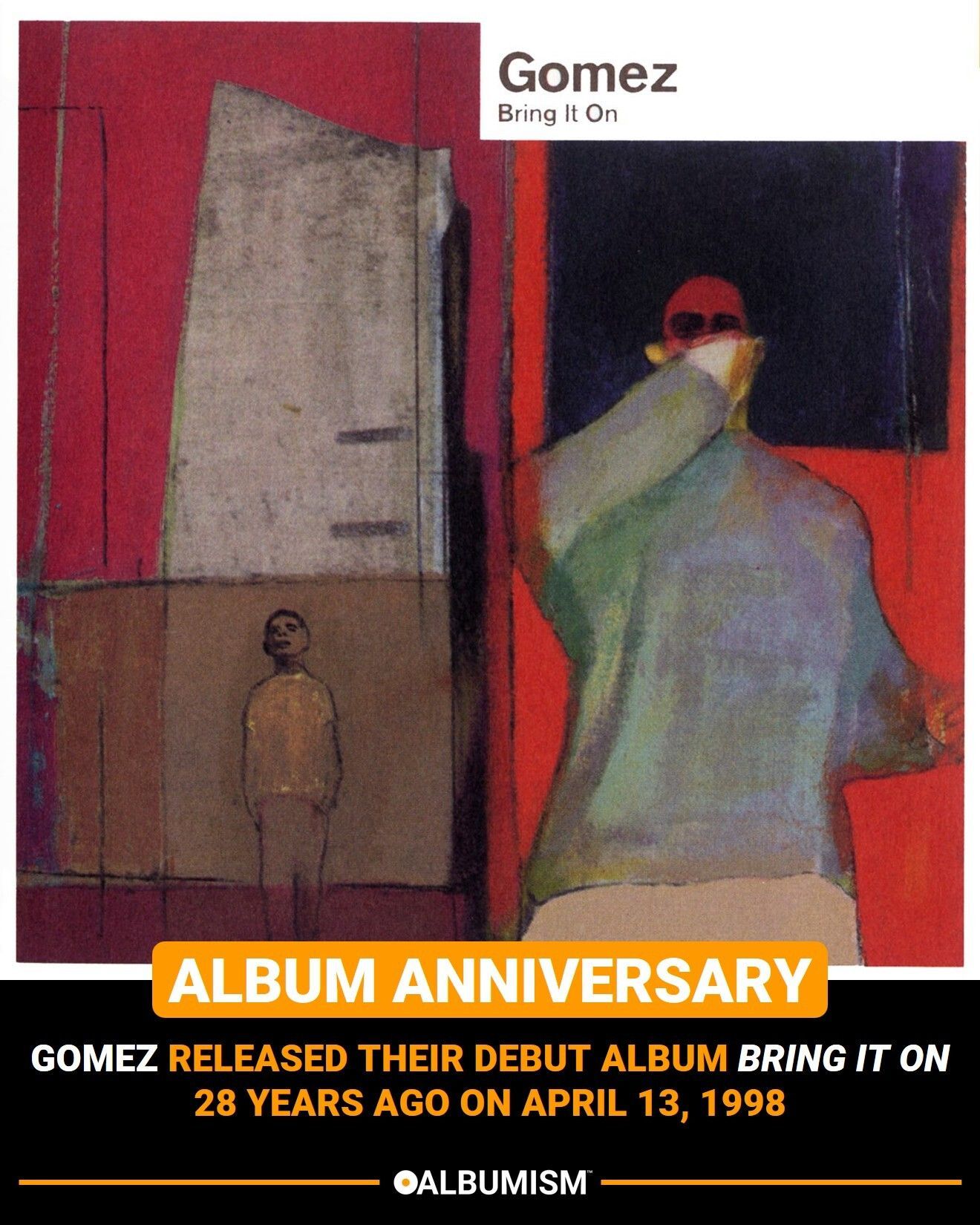Gomez released their debut album 'Bring It On' 28 years ago on
