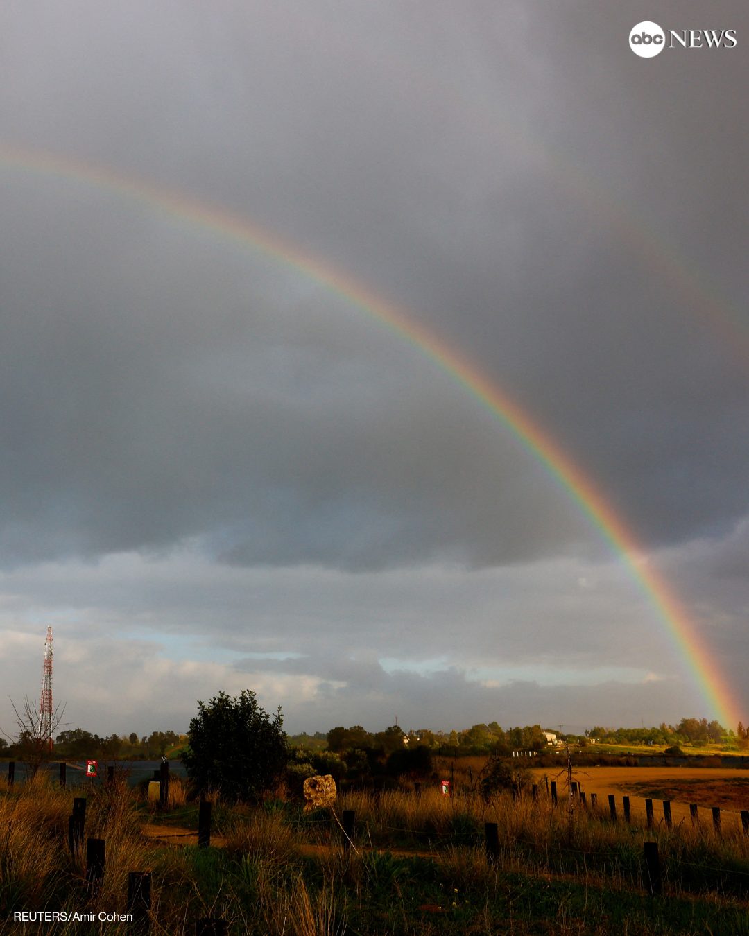 ABC News - A rainbow was seen from Israel's border with... | Facebook