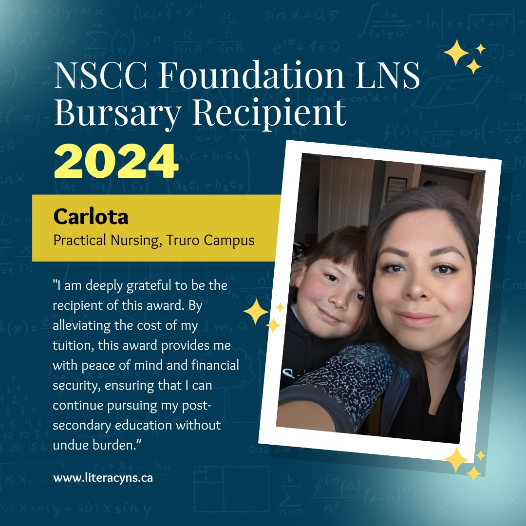 Literacy - Congratulations to Carlota from NSCC Truro Campus on ...