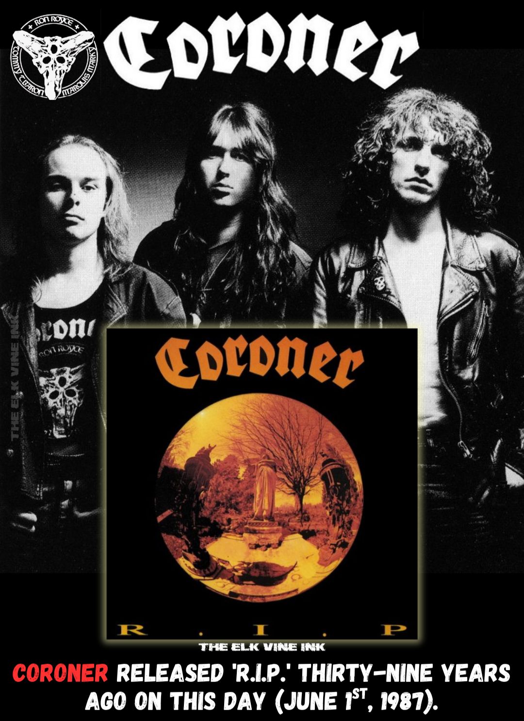 HEAVY RELEASES Happy 37 anniversary..🎙️ CORONER - R.I.P. / June