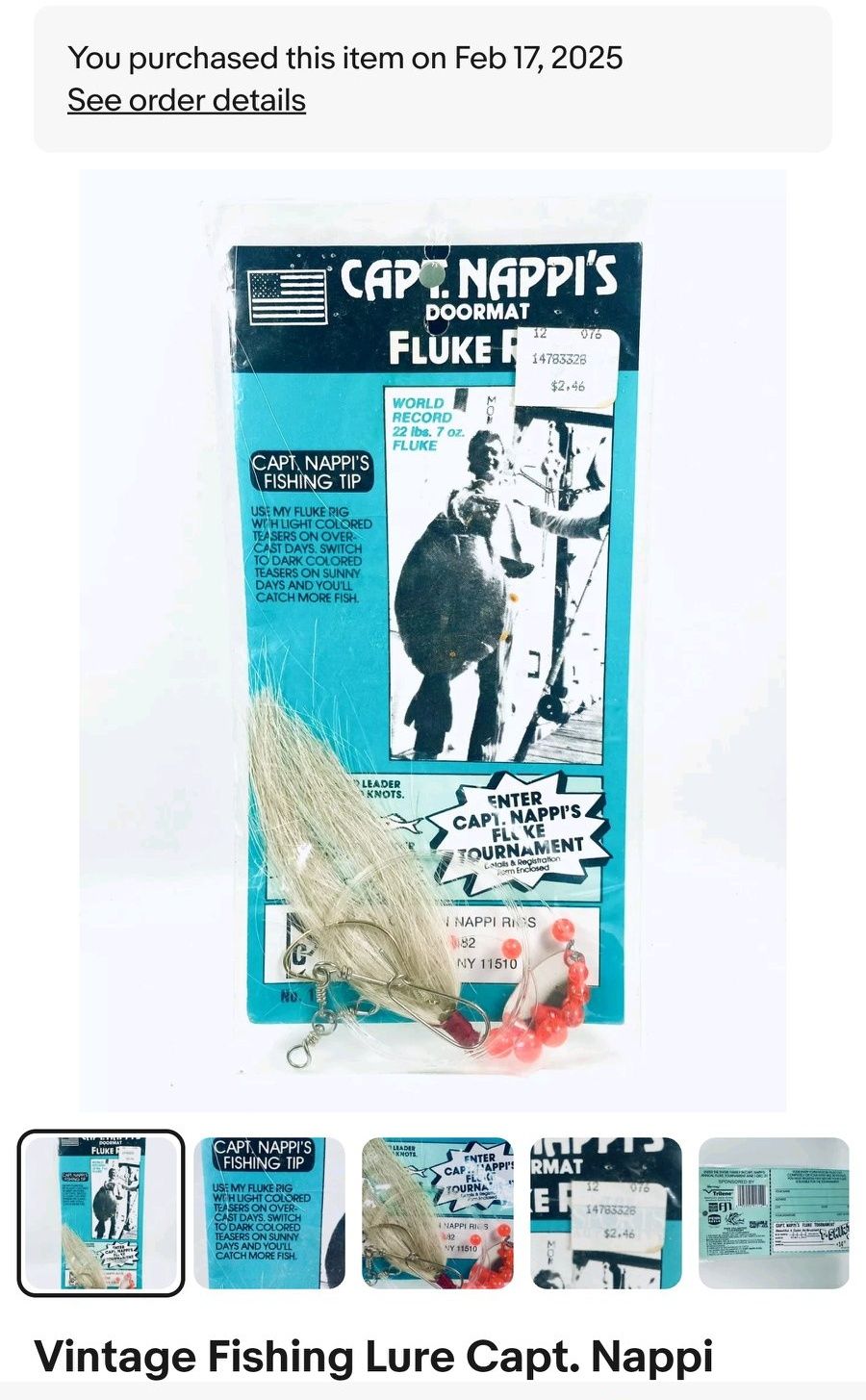 Next - After searching for years, I finally found a Capt. Nappi fluke ...