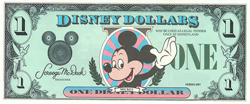 その他 Disney Dollars 1987 First Day Issue 1987 – “Disney Dollars” roll off Mickey's printing press for the