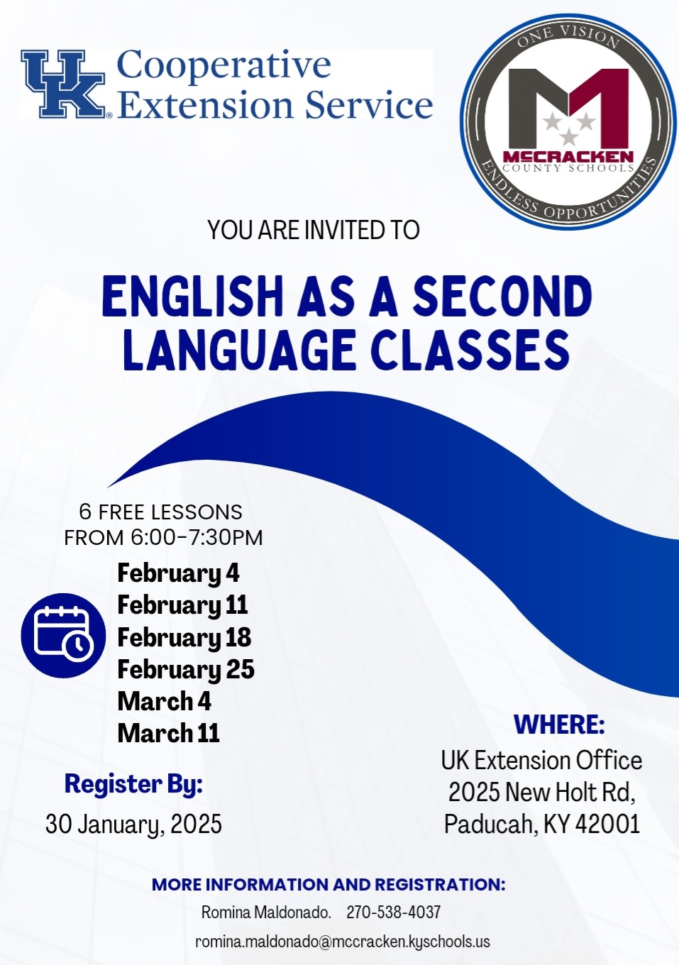 ESL class offered at First Baptist Church this spring