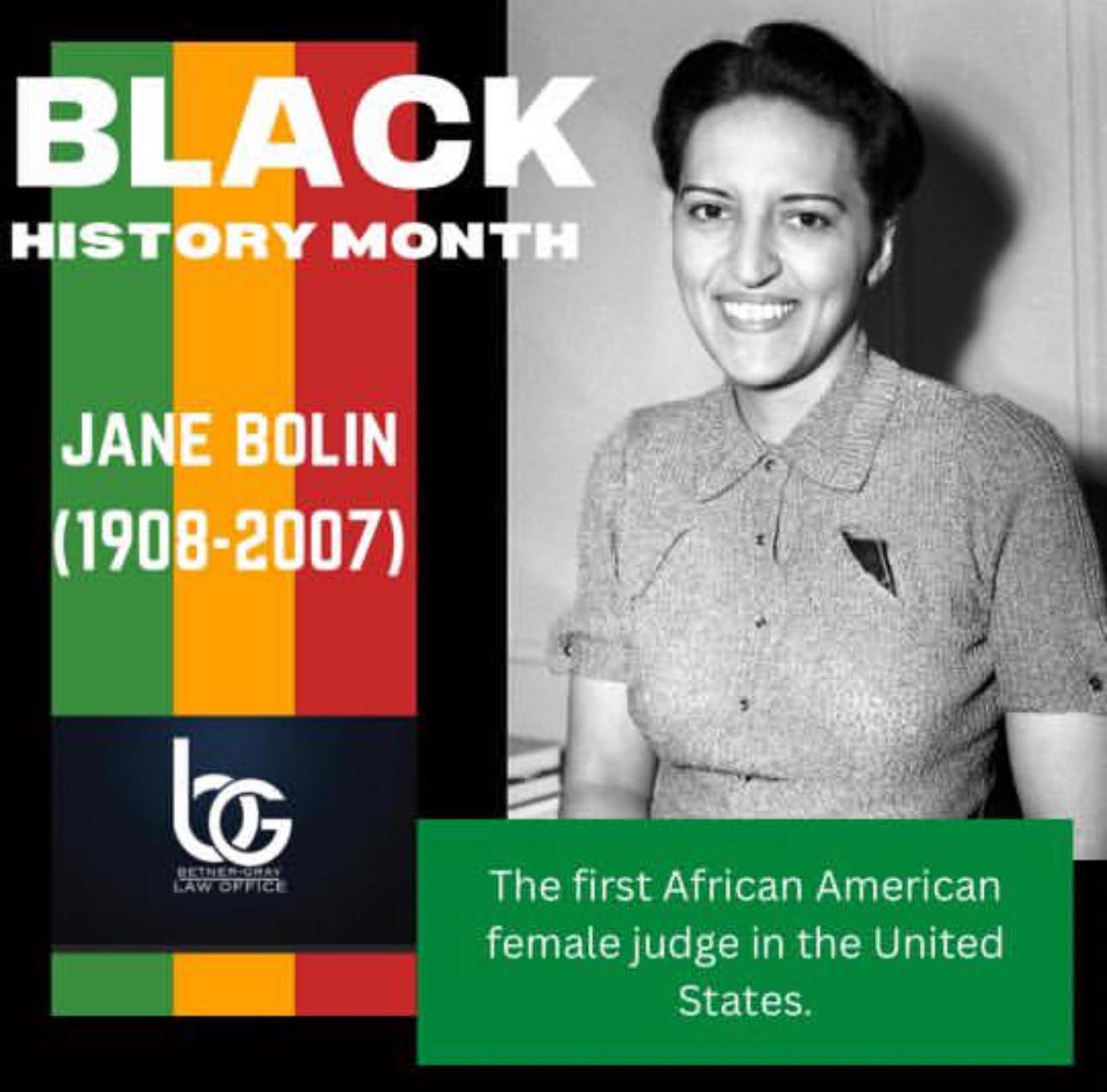 Betner-Gray - 📜 Black History Month Spotlight: Jane Bolin 👩🏾‍⚖️ Before ...