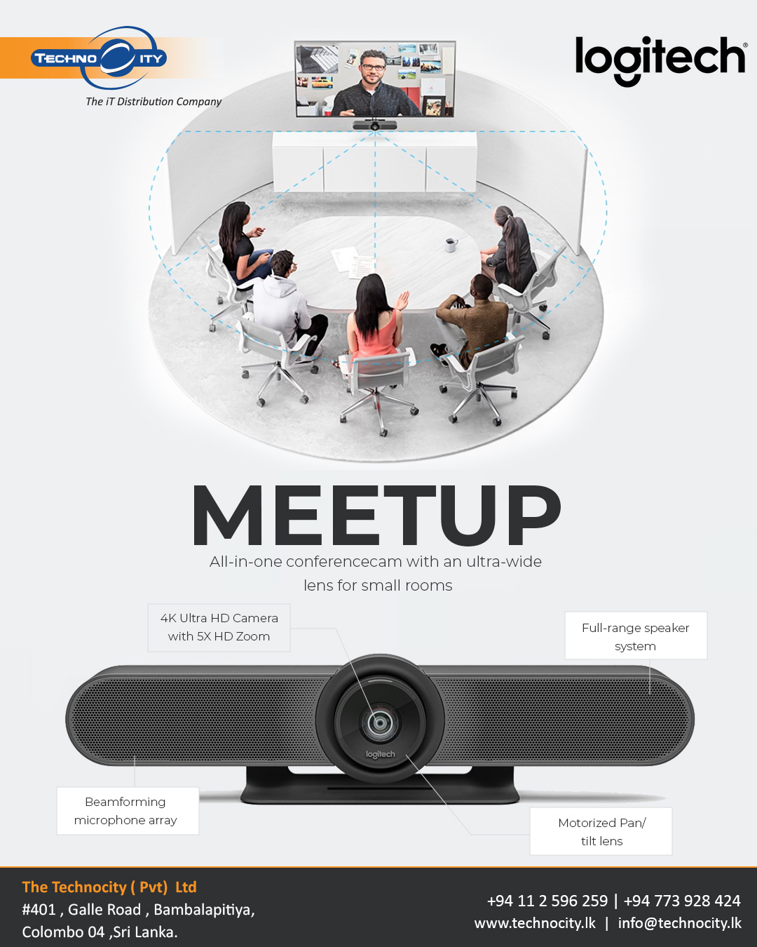 The Technocity - Logitech MeetUp Conference Camera All-in-one ...