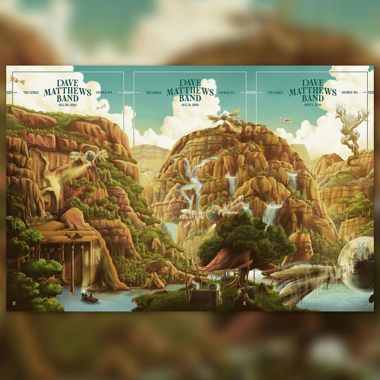 Gorge weekend poster triptych by @raileybaceprints #dmb