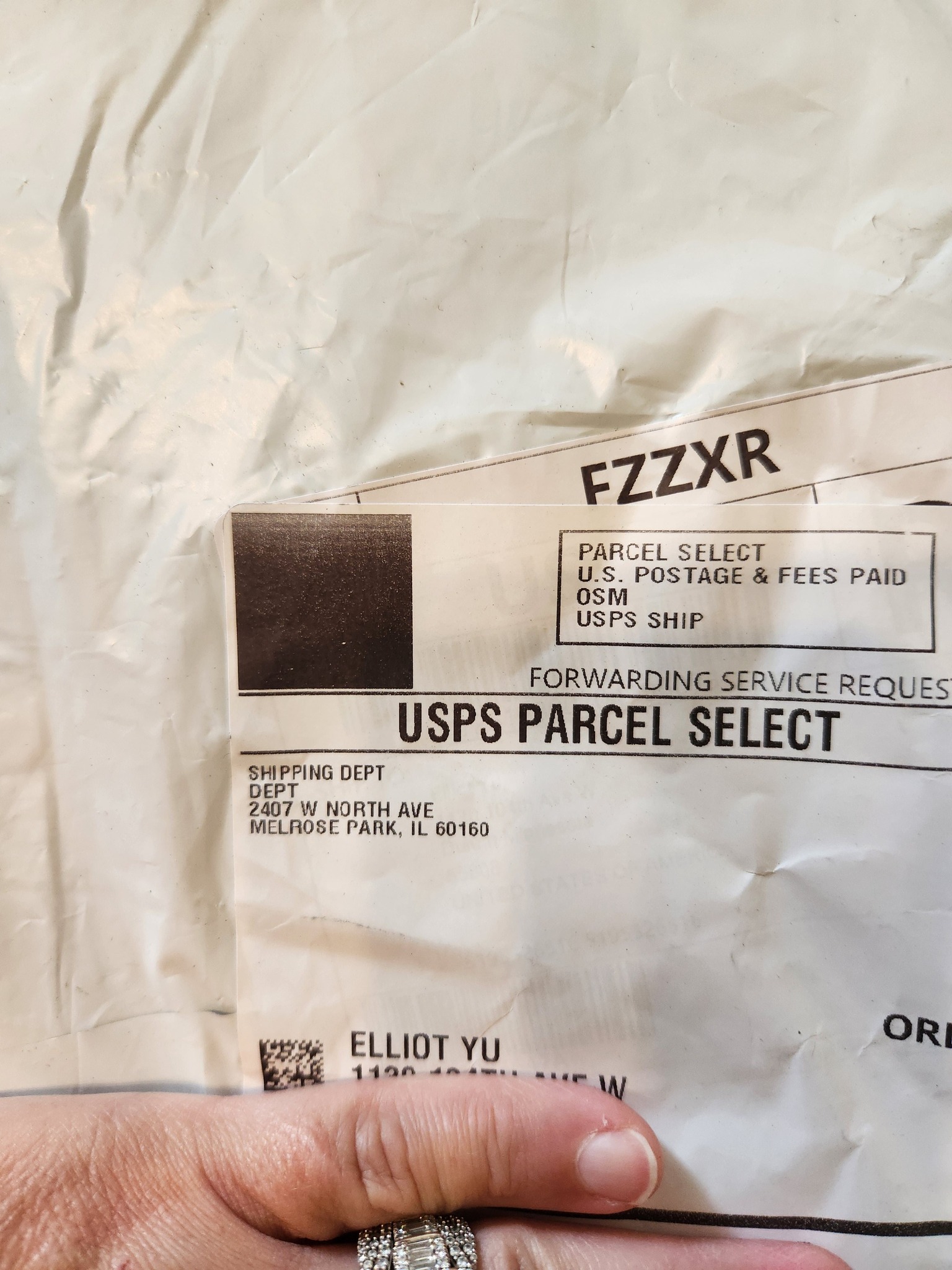 If this is you I have your package at my door