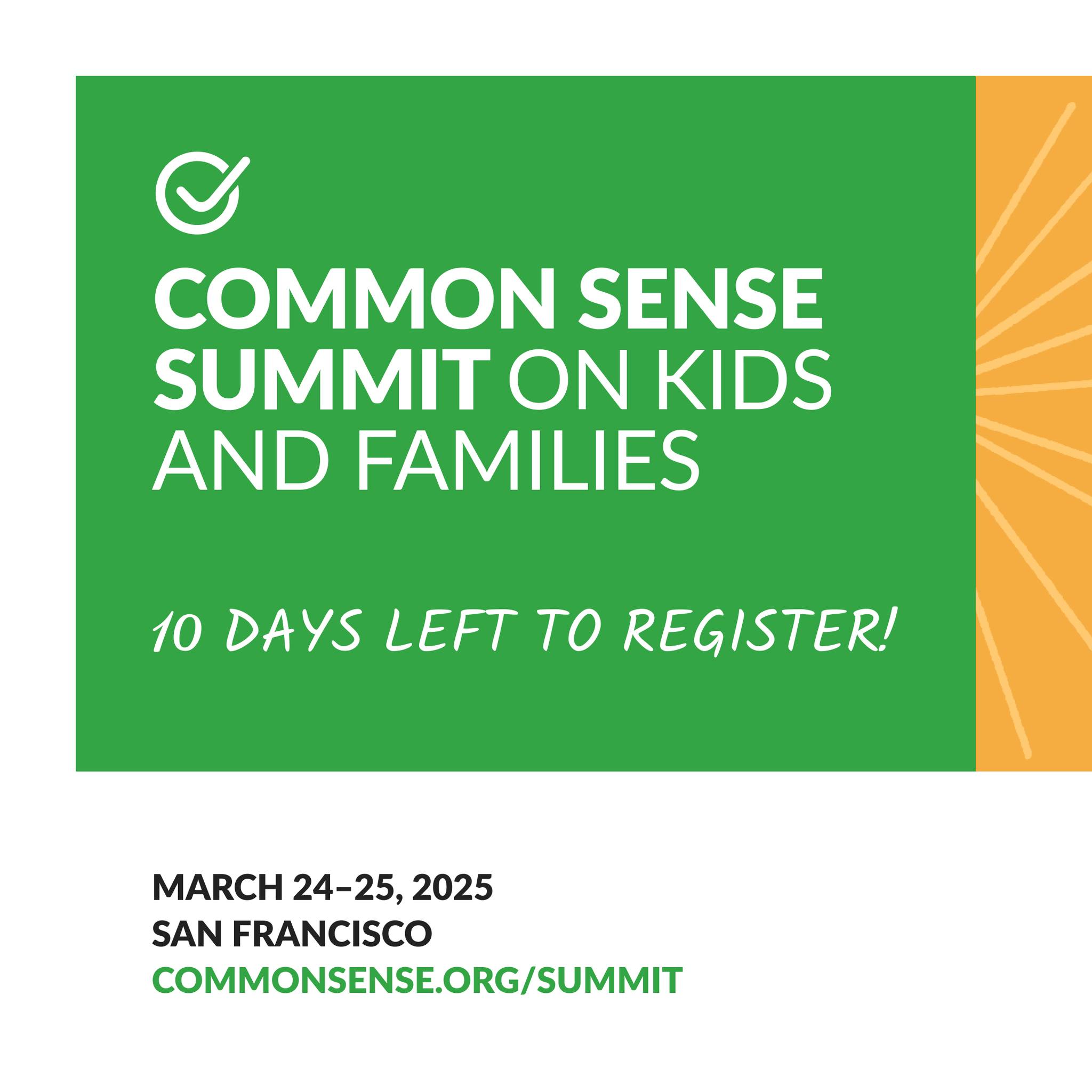 Just 10 days left to register for the... - Common Sense Media | Facebook