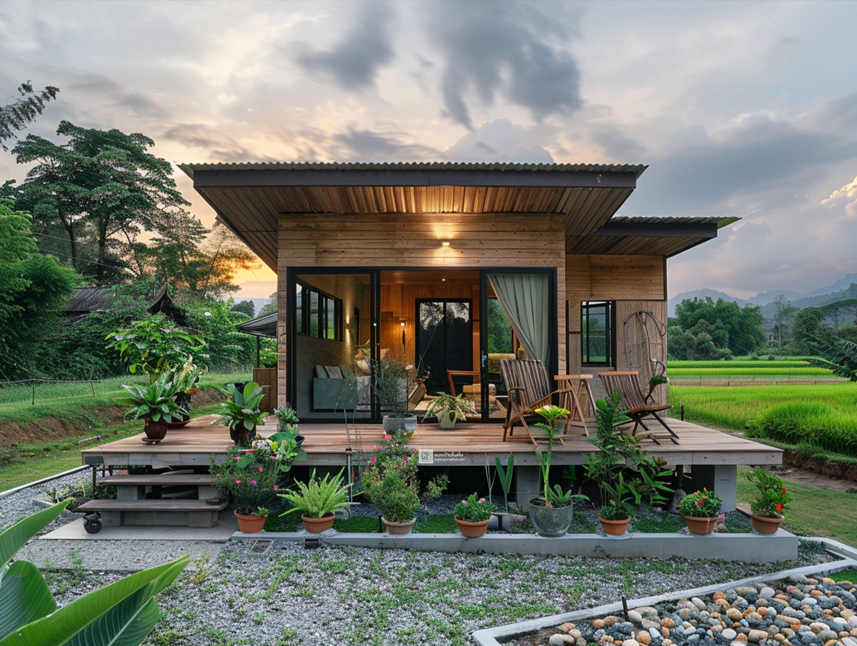 แบบบ้านในฝัน - ไอเดียบ้านสวน บ้านไม้ผสมเหล็ก ขนาดกะทัดรัด... | Facebook