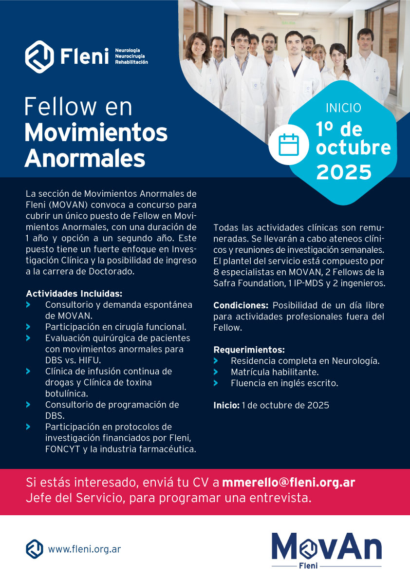 Fleni - 📢 Convocatoria a Fellow en Movimientos Anormales – Fleni 2025 ...