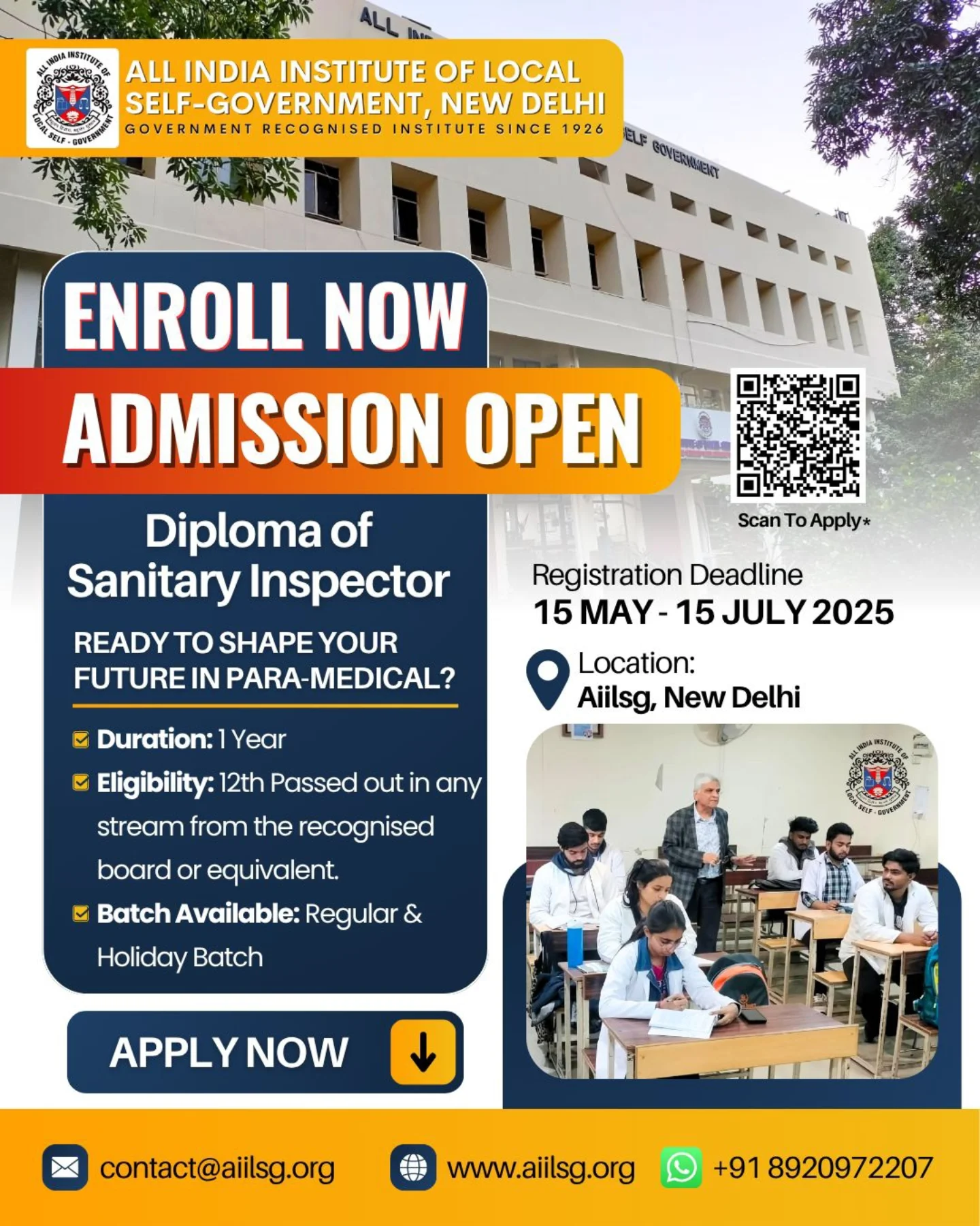 Sanitary Inspector's Diploma Course- Delhi Regional Centre