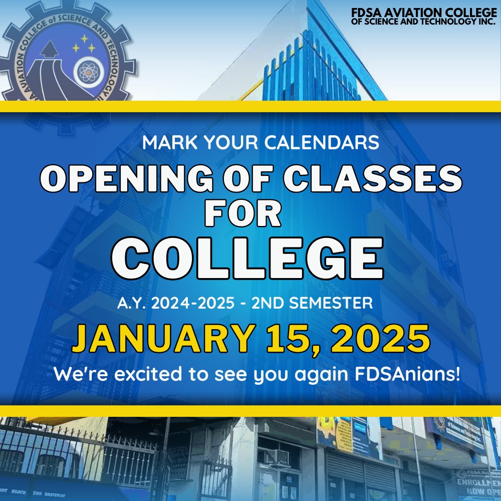 𝐍𝐄𝐖... - FDSA Aviation College of Science and Technology INC. | Facebook