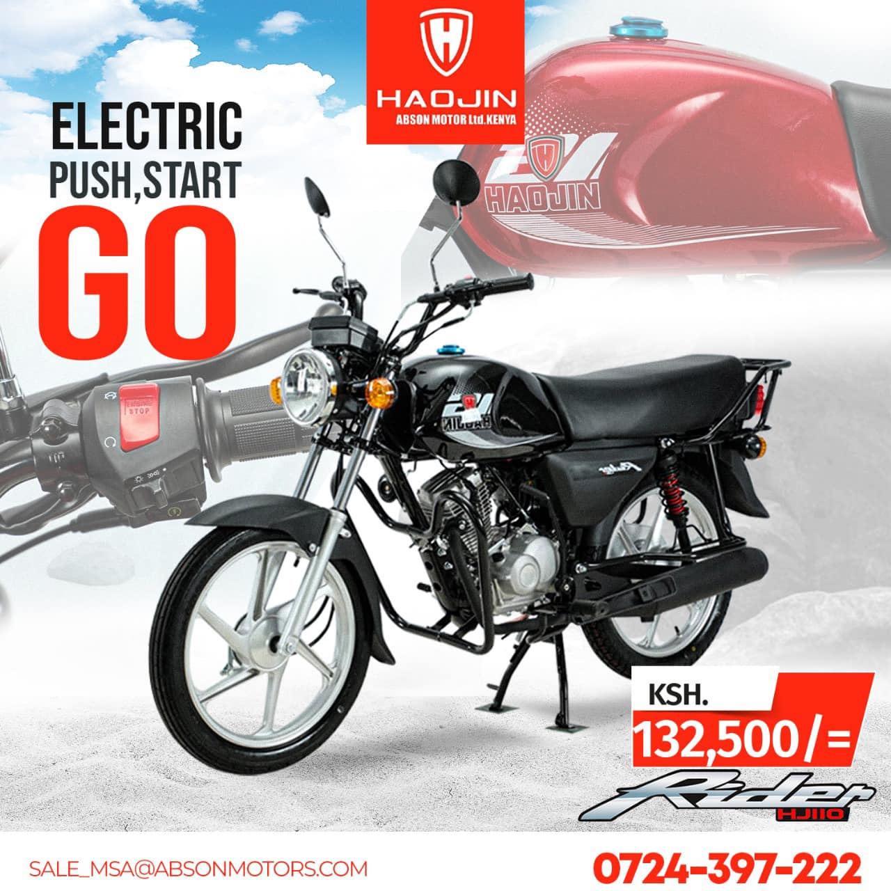 Abson - 🏍️ Experience the HJ110 with its convenient push start power ...