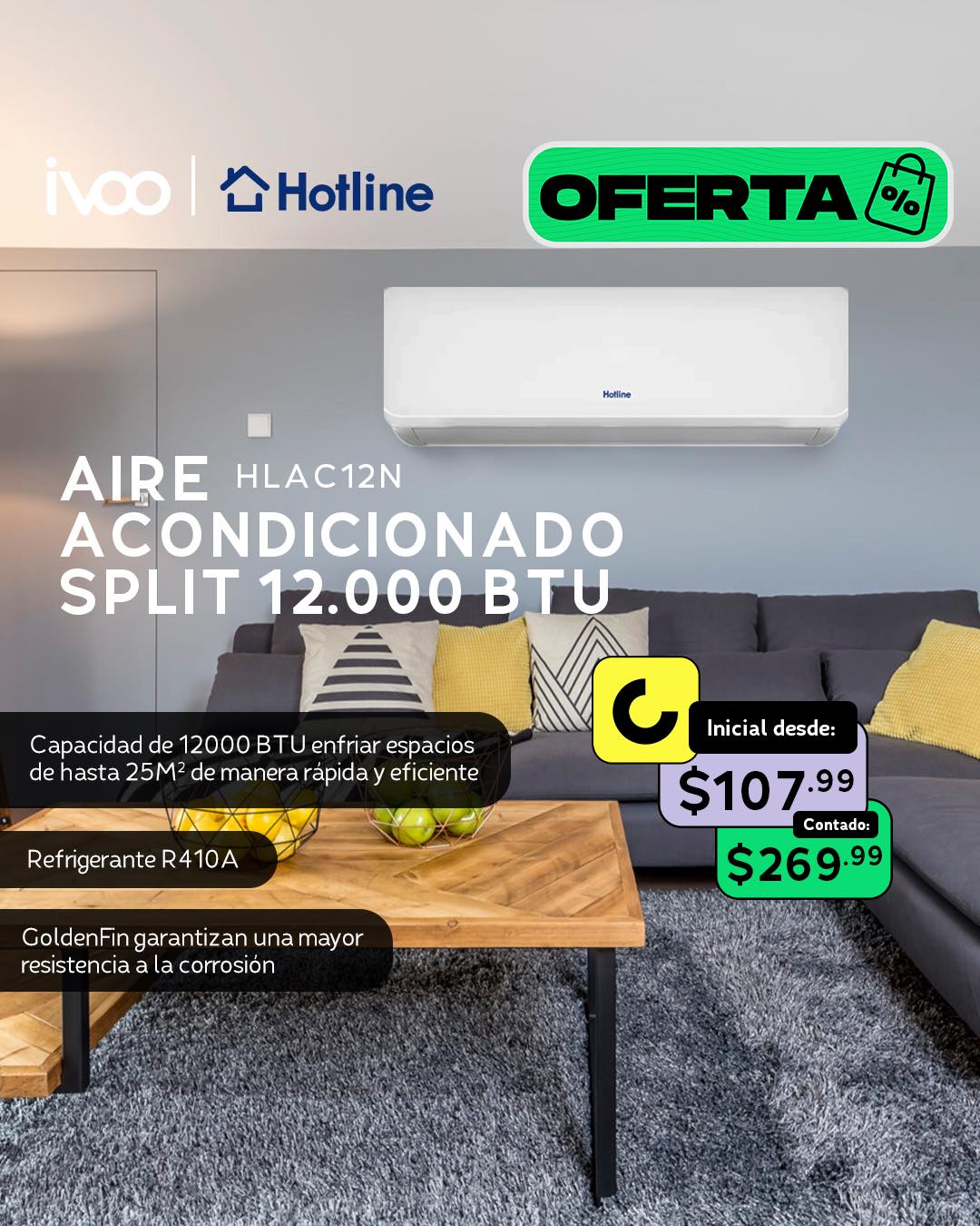 ivoo - MODELO: HLAC12N MAYOR DISTRIBUCIÓN DEL AIRE REFRIGERANTE R410A ...