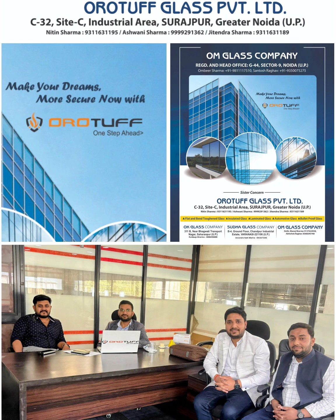 Glass - Today met with Mr. Ombeer Sharma (M.D.) Mr. Nitin Sharma M ...